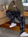 Men's Plus Size Plaid Pattern Relaxed Fit Pants view 1