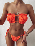 Frill Trim Ruched Bikini Set view 4