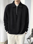 Men's Plus Size Corduroy Half-Zip Polo view 4