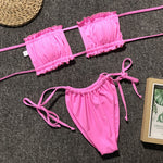 Frill Trim Ruched Bikini Set view 17