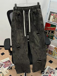 Men's Plus Size Distressed Vintage Wash Wide-Leg Jeans view 2