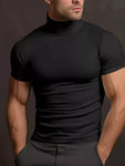 Men's Full Size Short Sleeve Turtleneck T-Shirt Plus Size view 2