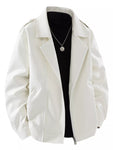 Men's Plus Size Lapel Collar Long Sleeve Outerwear view 1