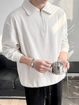Men's Plus Size Corduroy Half-Zip Polo view 5