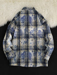 Men's Plus Size Plaid Button Up Casual Shacket view 3
