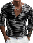 Men's Full Size Striped Long Sleeve T-Shirt Plus Size view 1