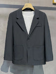 Men's Full Size Lapel Collar Long Sleeve Blazer Plus Size view 4