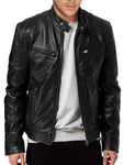 Men's Full Size Leather Biker Jacket with Zipper Pockets Plus Size view 1