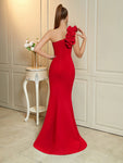 One-Shoulder Satin Evening Gown view 6