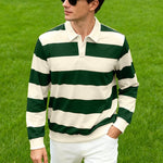 Men's Striped Rugby Polo Shirt view 7