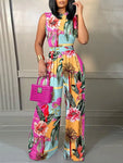 Baroque Print Wide-Leg Jumpsuit view 5