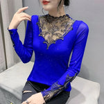 Sequin Mesh Long-Sleeve Top view 6