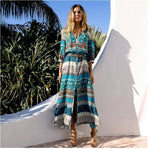 Boho Floral Print V-Neck Maxi Dress view 1