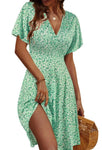 Floral Wrap Midi Dress with V-Neck view 16
