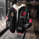 Men's Wool & Leather Patch Baseball Jacket view 8