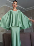 Satin Peplum Two-Piece Set view 2