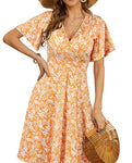 Floral Wrap Midi Dress with V-Neck view 8