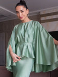 Satin Peplum Two-Piece Set view 4