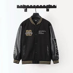 Men's Wool & Leather Patch Baseball Jacket view 3