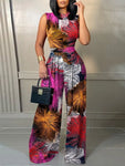 Baroque Print Wide-Leg Jumpsuit view 4