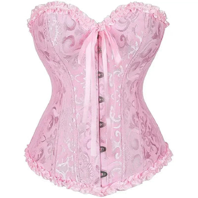 Jacquard Lace-Up Corset Top
