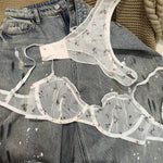 Floral Lace Bra Set -- French Cut view 6