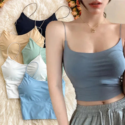 Ice Silk Tank Bra Top