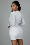 Sequin V-Neck Party Dress view 3