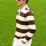 Men's Striped Rugby Polo Shirt view 2