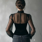 Mesh Lace Turtleneck Blouse view 2