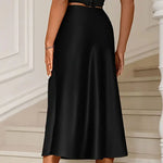 Satin Pleated Midi Skirt view 4