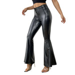 Faux Leather Flare-Leg Pants view 4