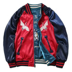 Men's Satin Embroidered Bomber Jacket view 4