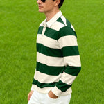 Men's Striped Rugby Polo Shirt view 3