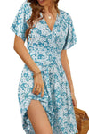Floral Wrap Midi Dress with V-Neck view 21