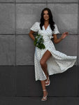 Floral Jacquard Cotton A-Line Midi Dress view 12