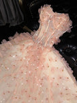 Floral Tulle Ball Gown -- Off-Shoulder Evening Dress view 5