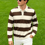 Men's Striped Rugby Polo Shirt view 6