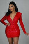 Sequin V-Neck Party Dress view 5