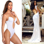 Backless Bodysuit Shapewear for Women Built-in Bra Multiple straps Thongs Body Shaper U Plunge Seam-free Faja with Open Crotch view 1