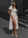 Floral Jacquard Cotton A-Line Midi Dress view 13