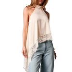 Satin Asymmetric Halter Top view 11