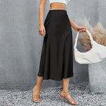 Satin Pleated Midi Skirt view 5