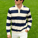 Men's Striped Rugby Polo Shirt view 8