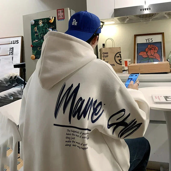 Oversized Letter-Print Hoodie