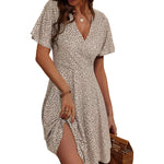 Floral Wrap Midi Dress with V-Neck view 12