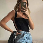 Lace-Up Backless Corset Top view 8