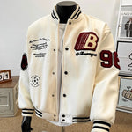 Men's Wool & Leather Patch Baseball Jacket view 1