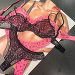 Floral Lace Bra Set -- French Cut view 1