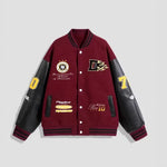 Men's Wool & Leather Patch Baseball Jacket view 5